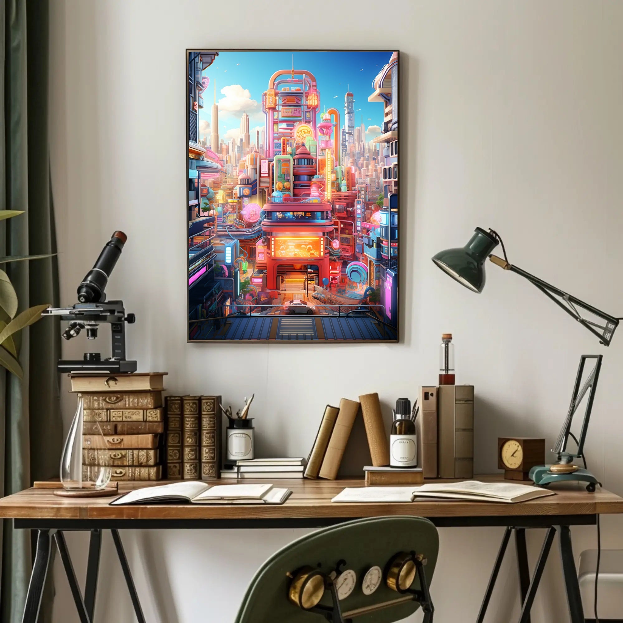 Neon Cityscape Poster