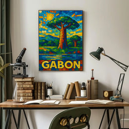 Gabon Mosaic Art Poster