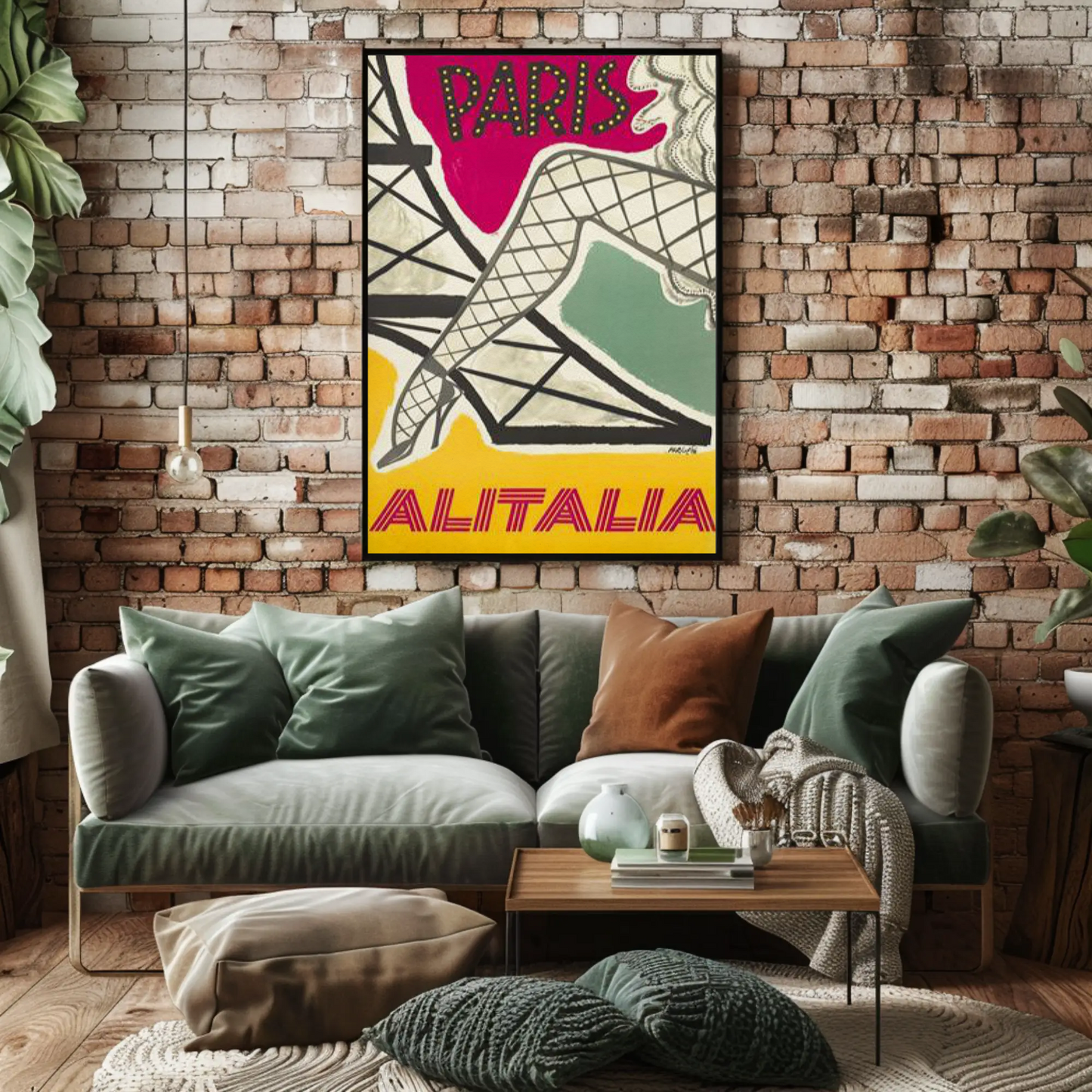 Paris Alitalia Vintage Fashion Travel Poster