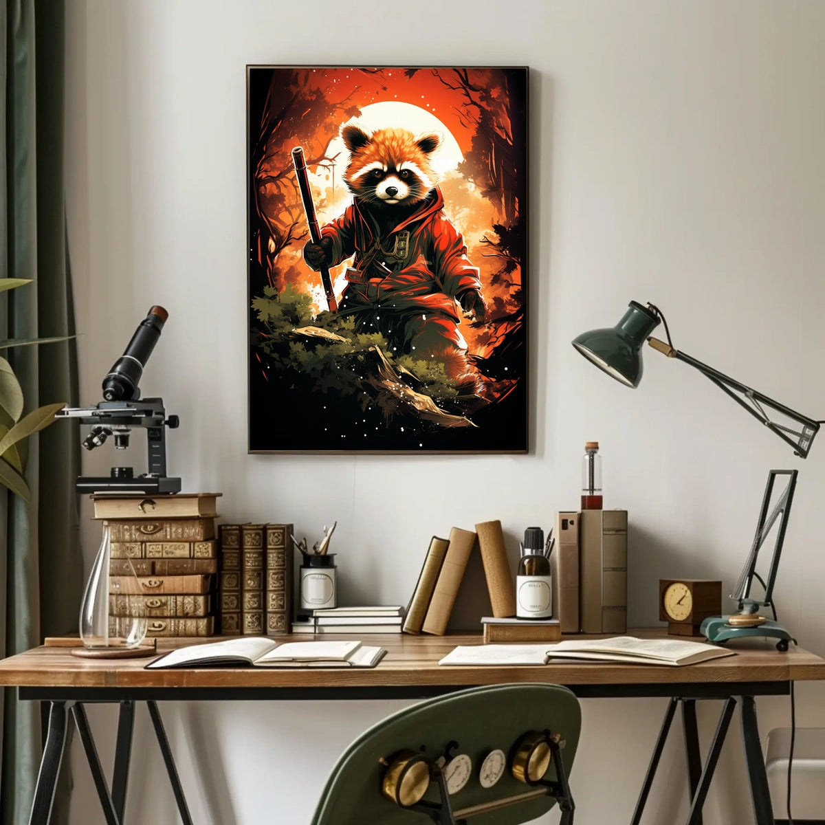 The Warrior Raccoon Poster