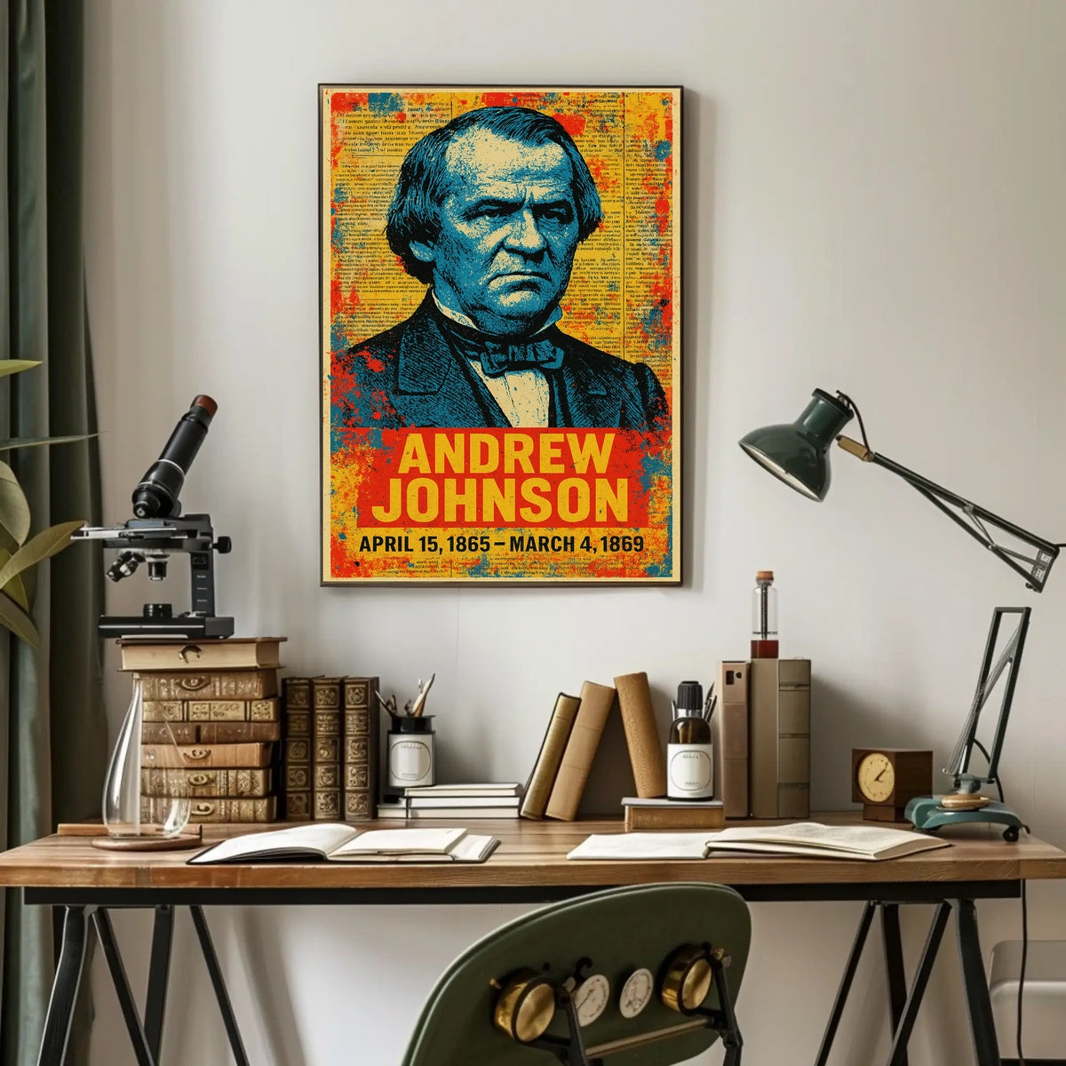 Andrew Johnson 17th President of the United States Street Art Mashup Poster