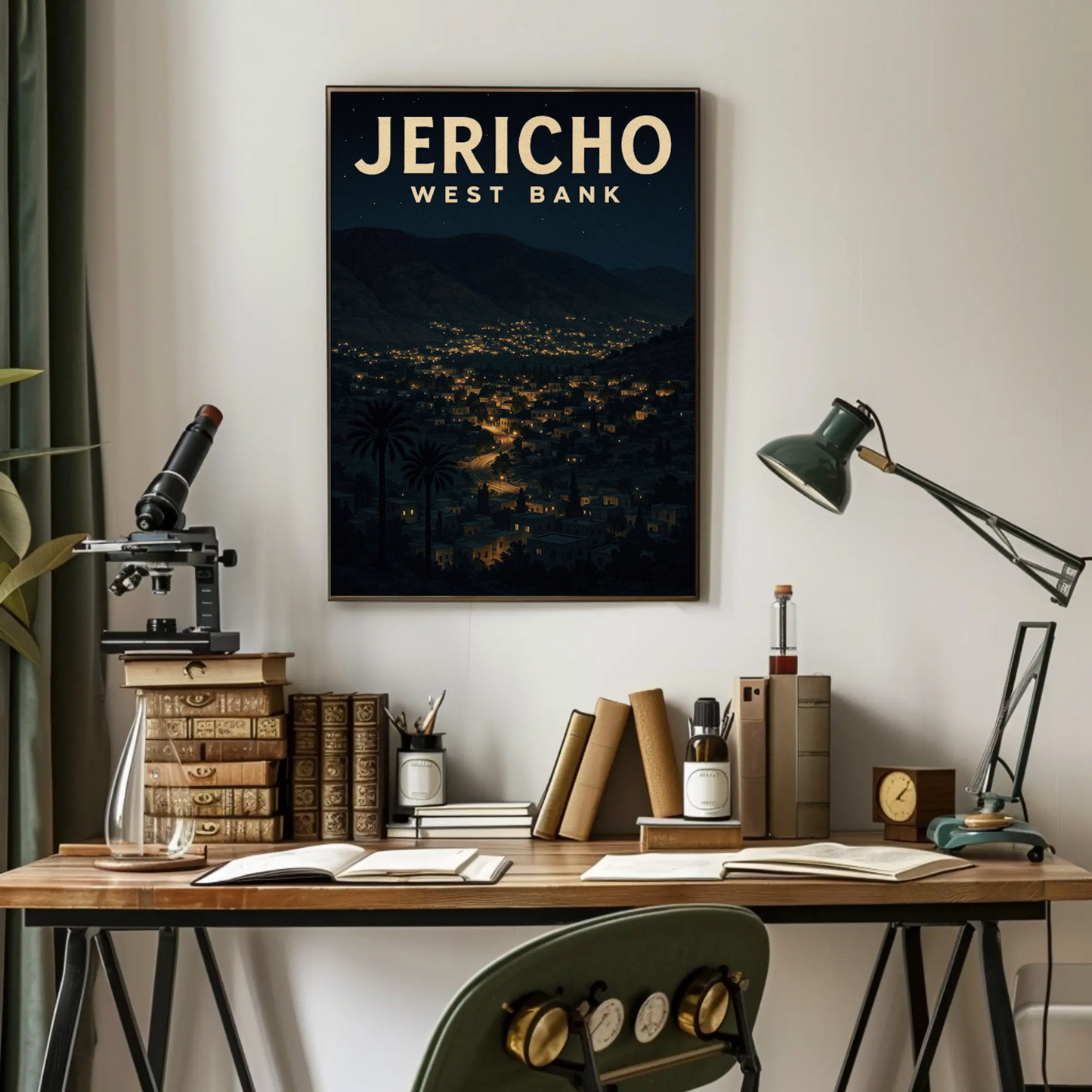 Jericho West Bank Night City Lights Poster Poster