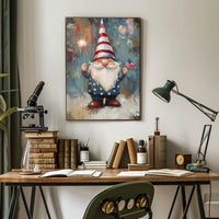 patriotic gnome holding a sparkler Poster