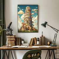 The Whimsical Tower Of Pisa Poster PosterGoat