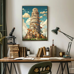The Whimsical Tower Of Pisa Poster PosterGoat