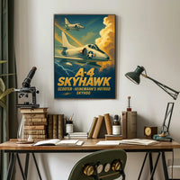Skyhawk Jets Soaring Through Dramatic Sky Military Poster