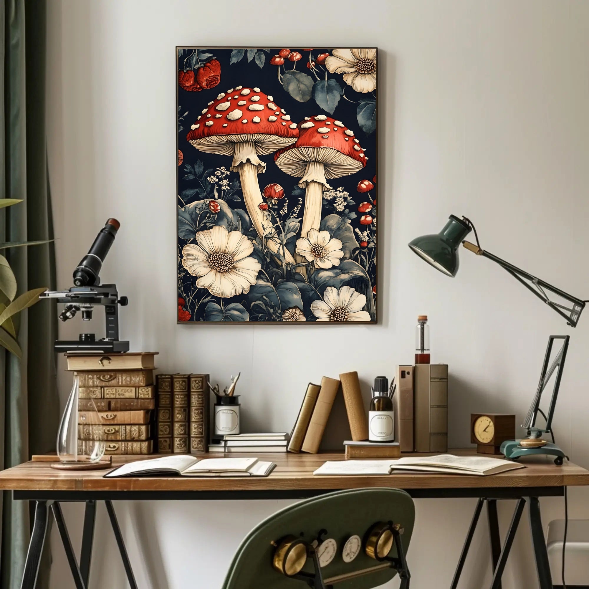 Enchanted Forest Mushrooms Wall Art Print