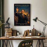 Ronald Reagan Vintage Patriotic Leadership Poster Art
