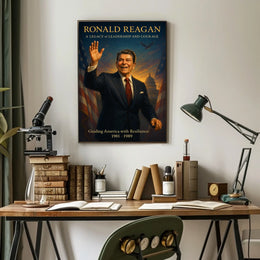 Ronald Reagan Vintage Patriotic Leadership Poster Art