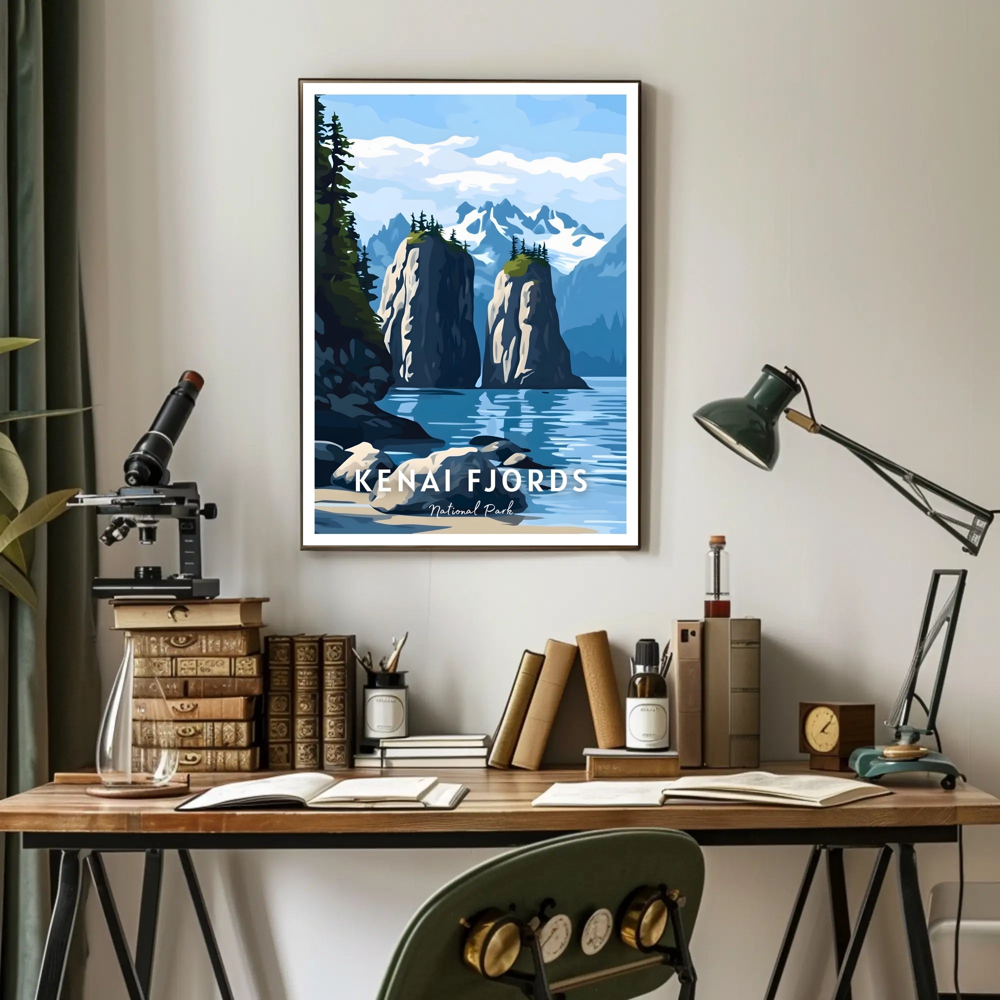 Kenai Fjords Poster Scenic Travel Landscape Wall Art