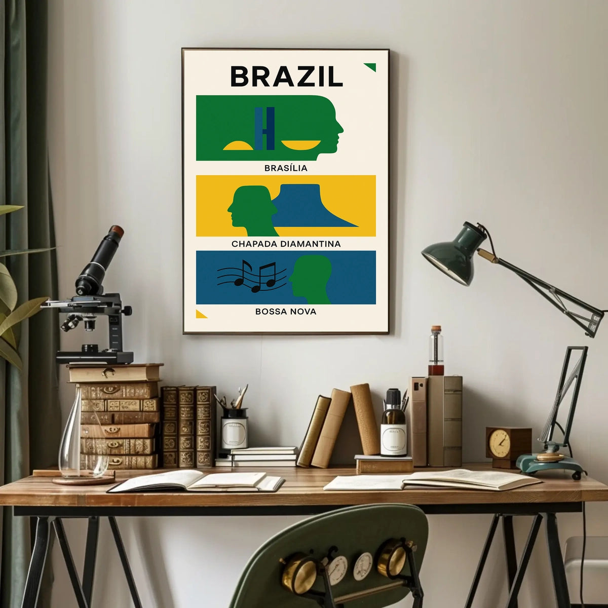 Brazilian Art Poster: Modern Abstract Cultural Tribute