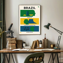 Brazilian Art Poster: Modern Abstract Cultural Tribute