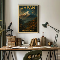 Mount Fuji Travel Adventure Vintage Poster