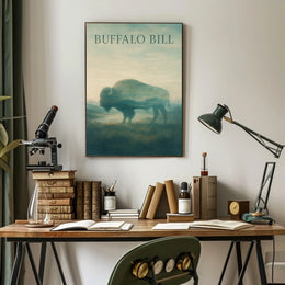 Buffalo Bill Bison Landscape Cultural or Heritage Poster