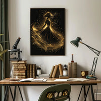 Elegant Dancing Woman Abstract Art Poster