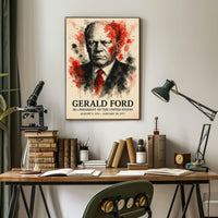 Expressionist Watercolor Portrait of 38th President Poster
