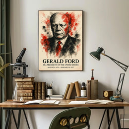 Expressionist Watercolor Portrait of 38th President Poster