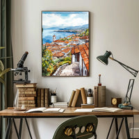 Scenic Ohrid Lake Old Town View North Macedonia Poster