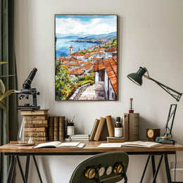 Scenic Ohrid Lake Old Town View North Macedonia Poster