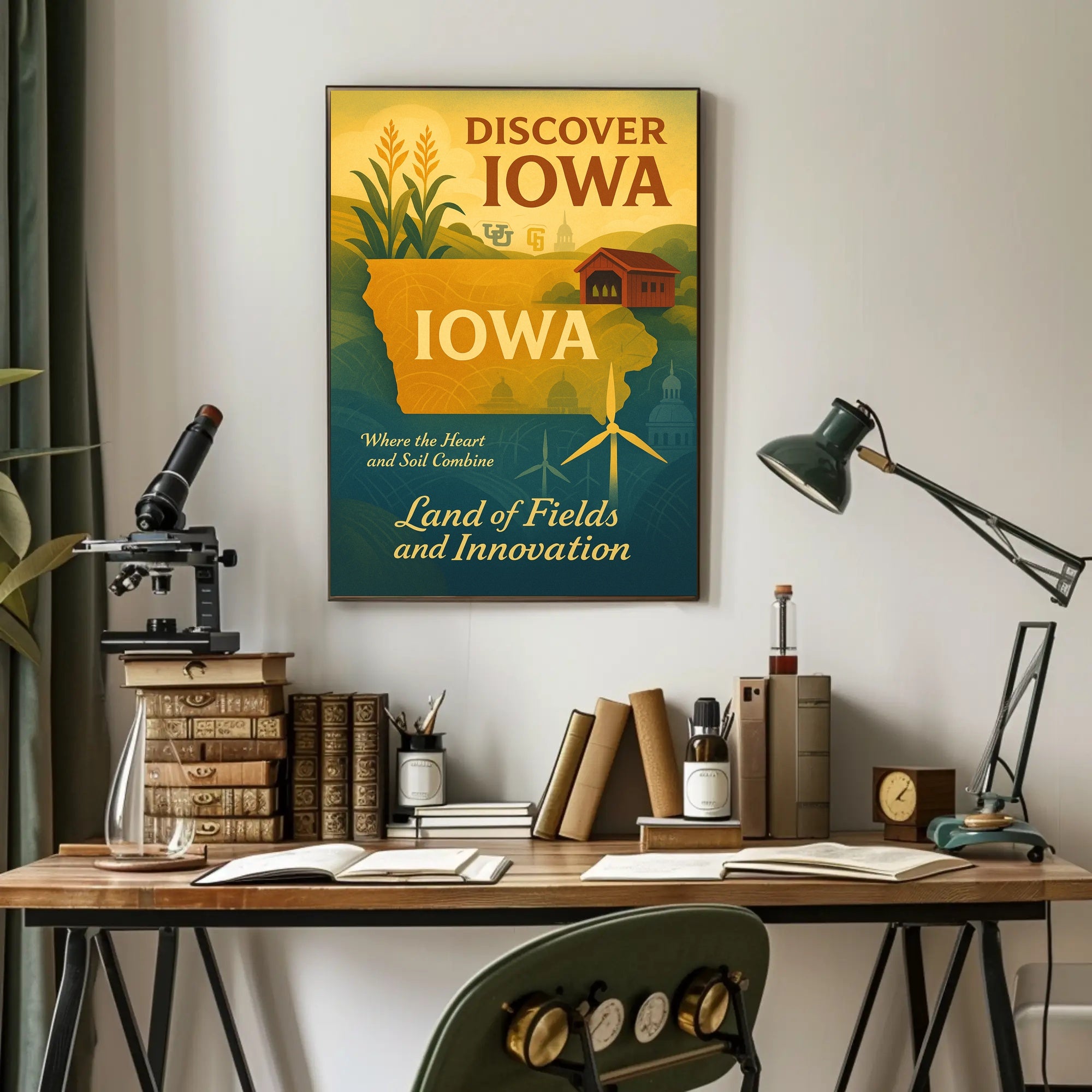 Iowa's Heartfelt Harmony: Nostalgic Travel Poster