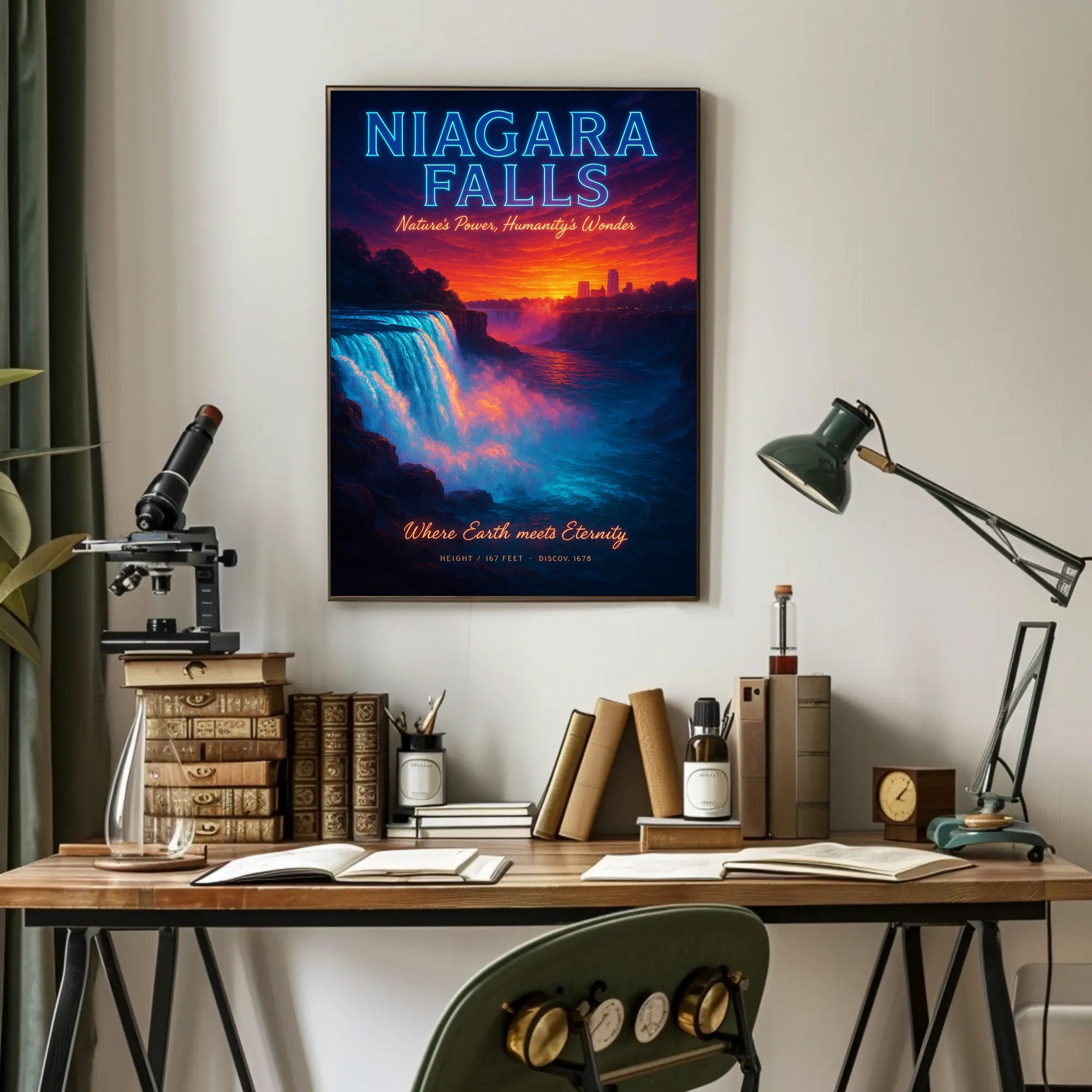 Niagara Falls Sunset Travel Poster PosterGoat