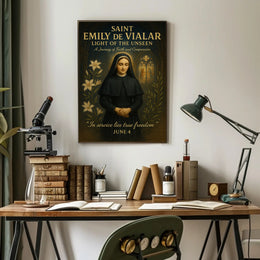 Saint Emily de Vialar Vintage Religious Artwork Poster