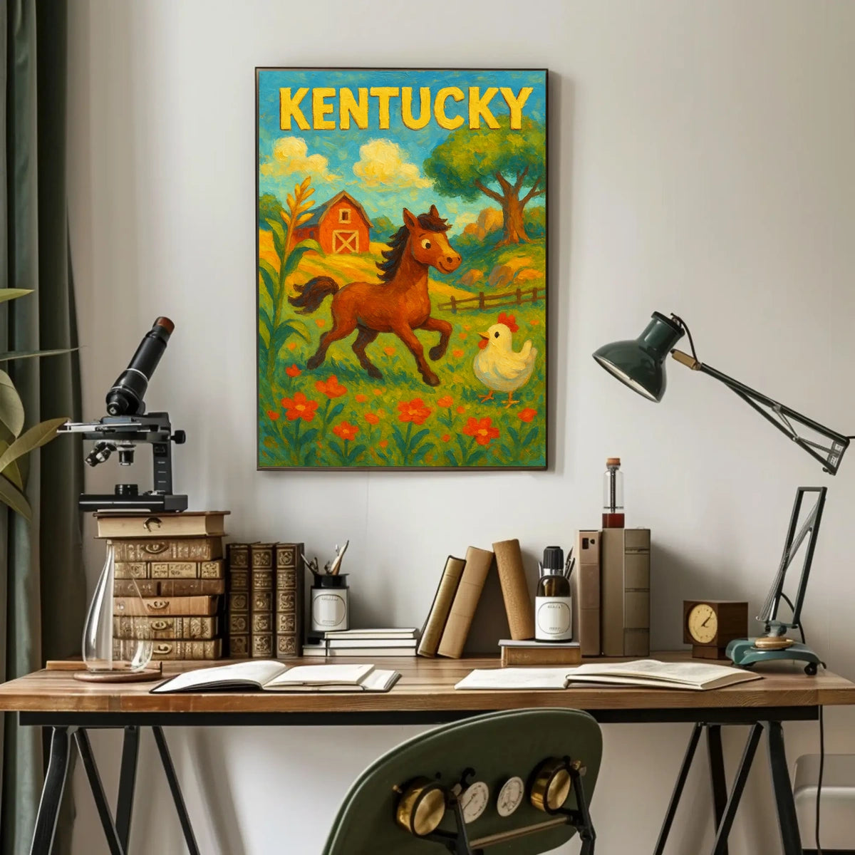 Kentucky Farm Life Rustic Vintage Poster