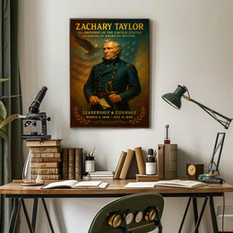 Zachary Taylor Vintage Patriotic Leadership Poster Print