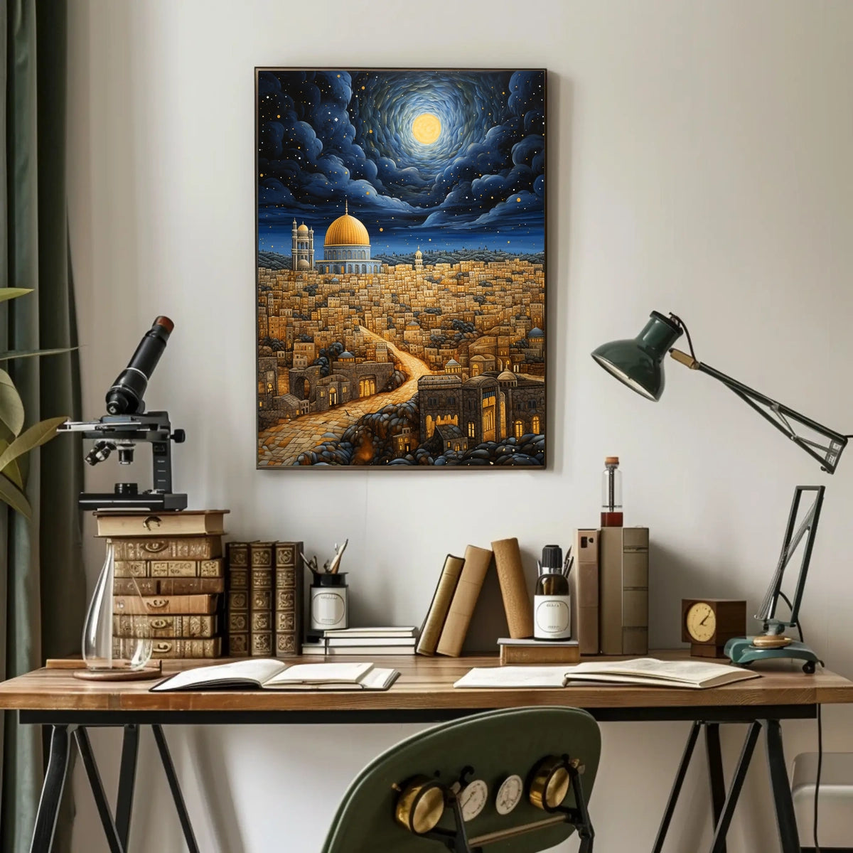 Stylized Middle Eastern Dome Cityscape Cultural Heritage Poster