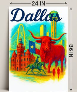Dallas Landmarks Poster PosterGoat