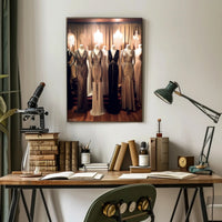 Elegant Evening Gowns Display Poster