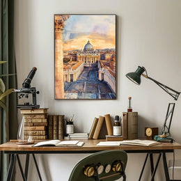 Vatican City St Peters Basilica View From Square Poster