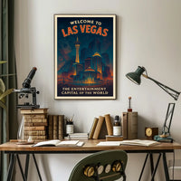 Las Vegas Vintage Skyline Poster: Nostalgic Travel Art