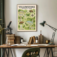 Yellowstone National Park Map Poster PosterGoat