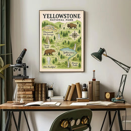 Yellowstone National Park Map Poster PosterGoat