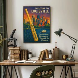 Welcome To Louisville Scenic Cityscape Art Inspiration Decor Lovers Wanderlust Souls Wall Art Poster