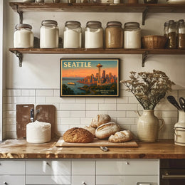 Seattle Travel Poster Art Print for Home Decor