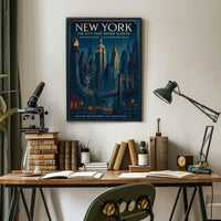 New York Vintage Travel Poster Wall Art Print
