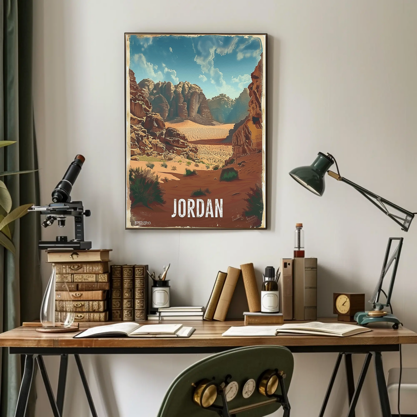 Jordan Desert Rock Formations Travel Poster