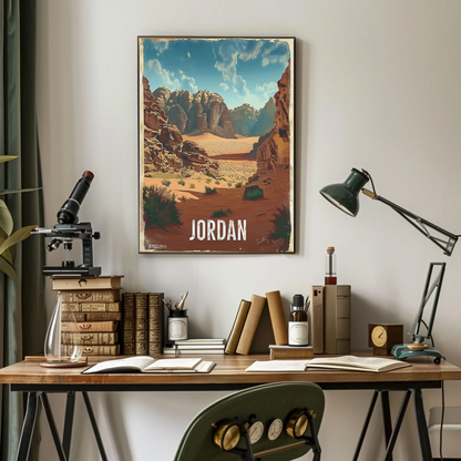 Jordan Desert Rock Formations Travel Poster
