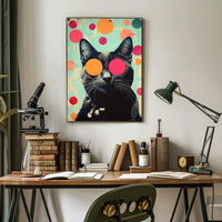 Psychedelic Cat Poster Abstract Wall Art Print
