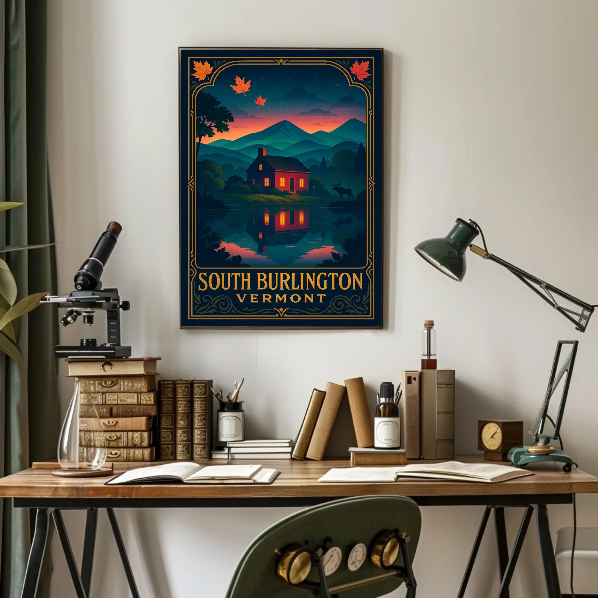 Scenic Autumn in South Burlington Poster