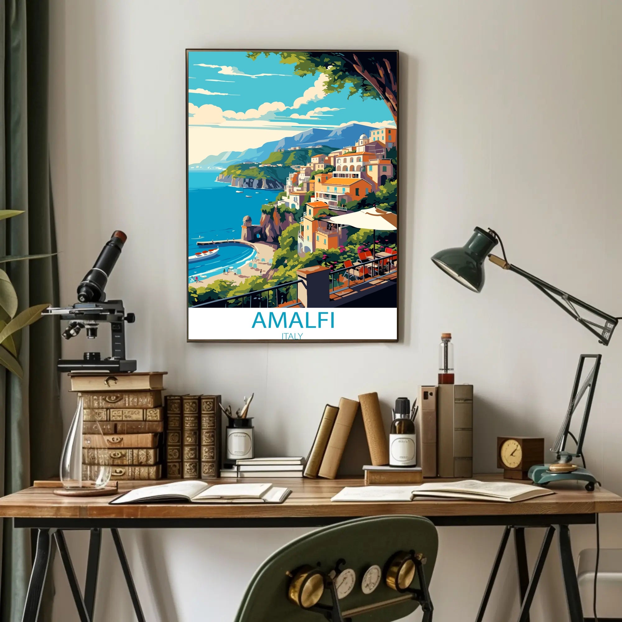 Amalfi Coast Mediterranean Charm Travel Poster