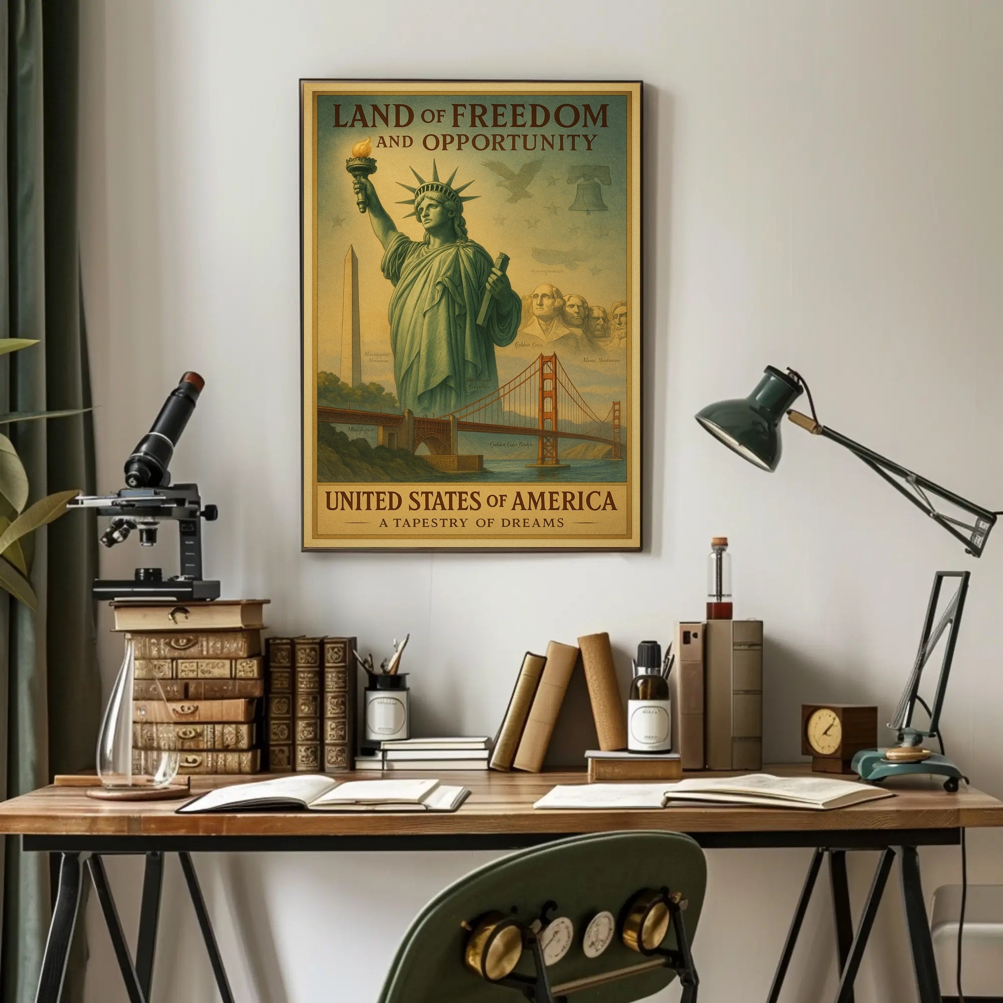 Land of Freedom and Opportunity Poster PosterGoat