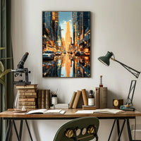 Modern Cityscape Skyline: Urban Lifestyle Artistic Poster