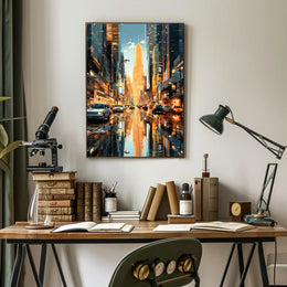 Modern Cityscape Skyline: Urban Lifestyle Artistic Poster