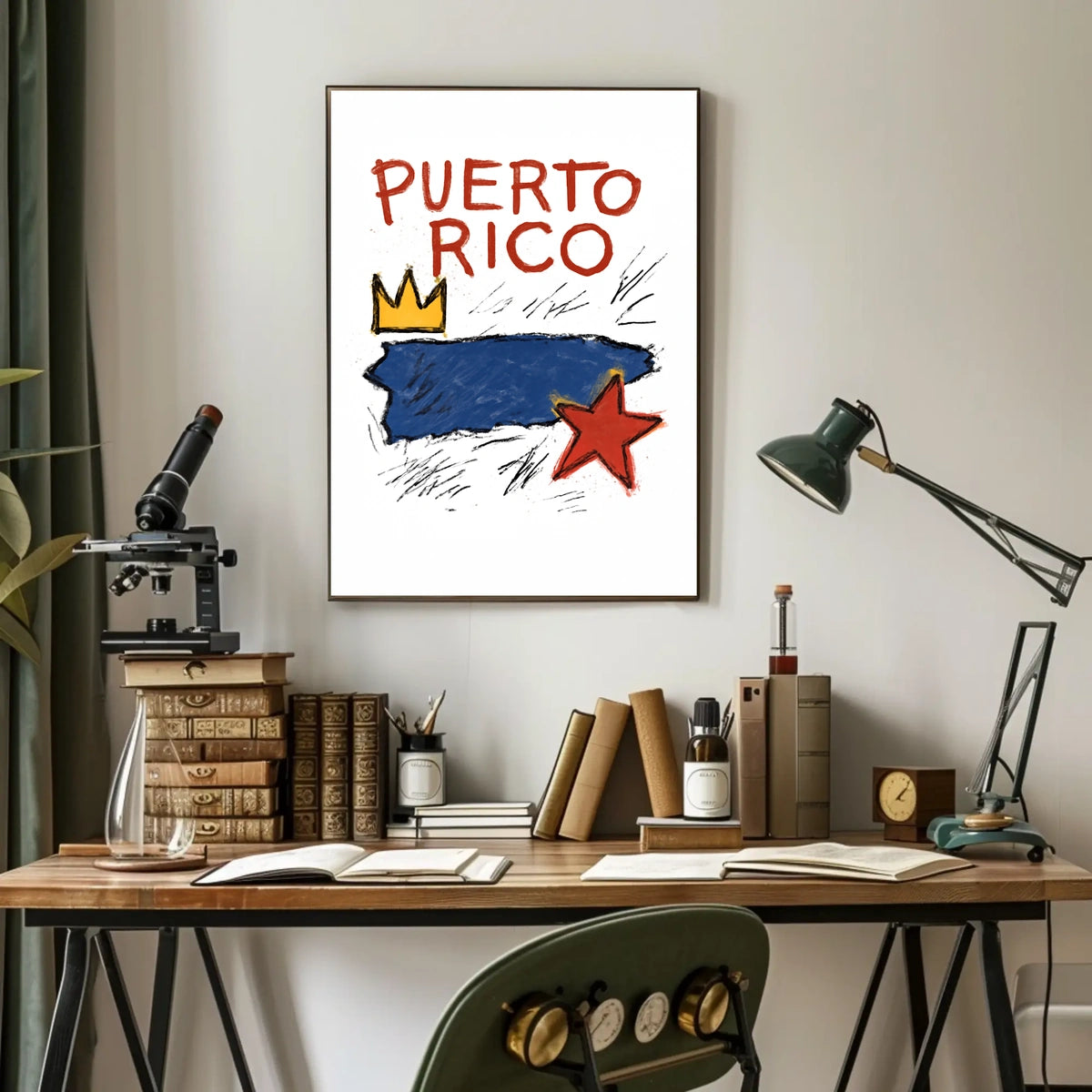 Puerto Rico Artistic Tribute Poster