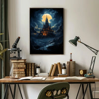 Gothic Castle Fantasy Adventure Art Poster