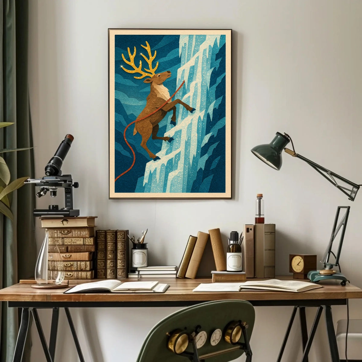 Climbing Caribou Adventure Poster