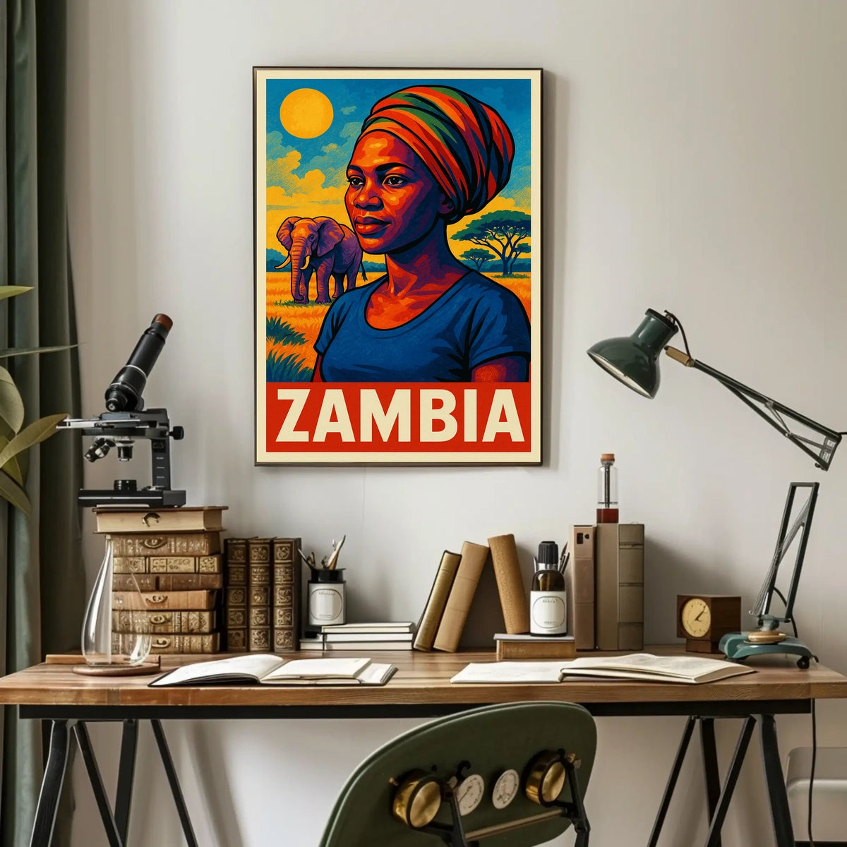 Zambia A Vibrant Portrait Poster